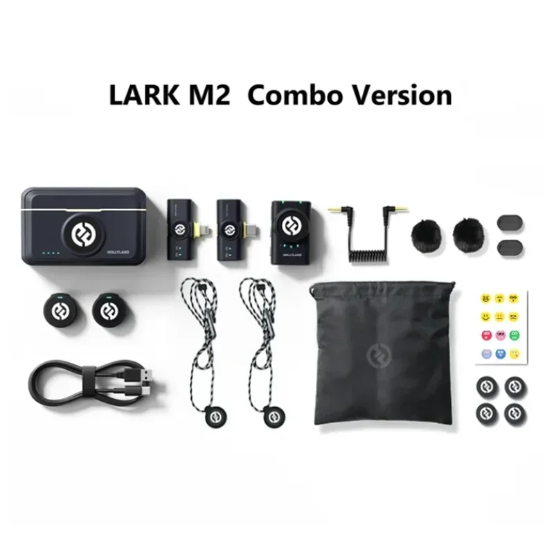 2024 Lark M2 300m Range Noise Cancellation 30H Battery Wireless Lapel Lavalier Audio Microphone