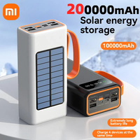 Xiaomi 200000mAh Solar PowerBank Smart Digital Display Type-C Lightning Fastly Charging  Camping light Mobile Powers Portable