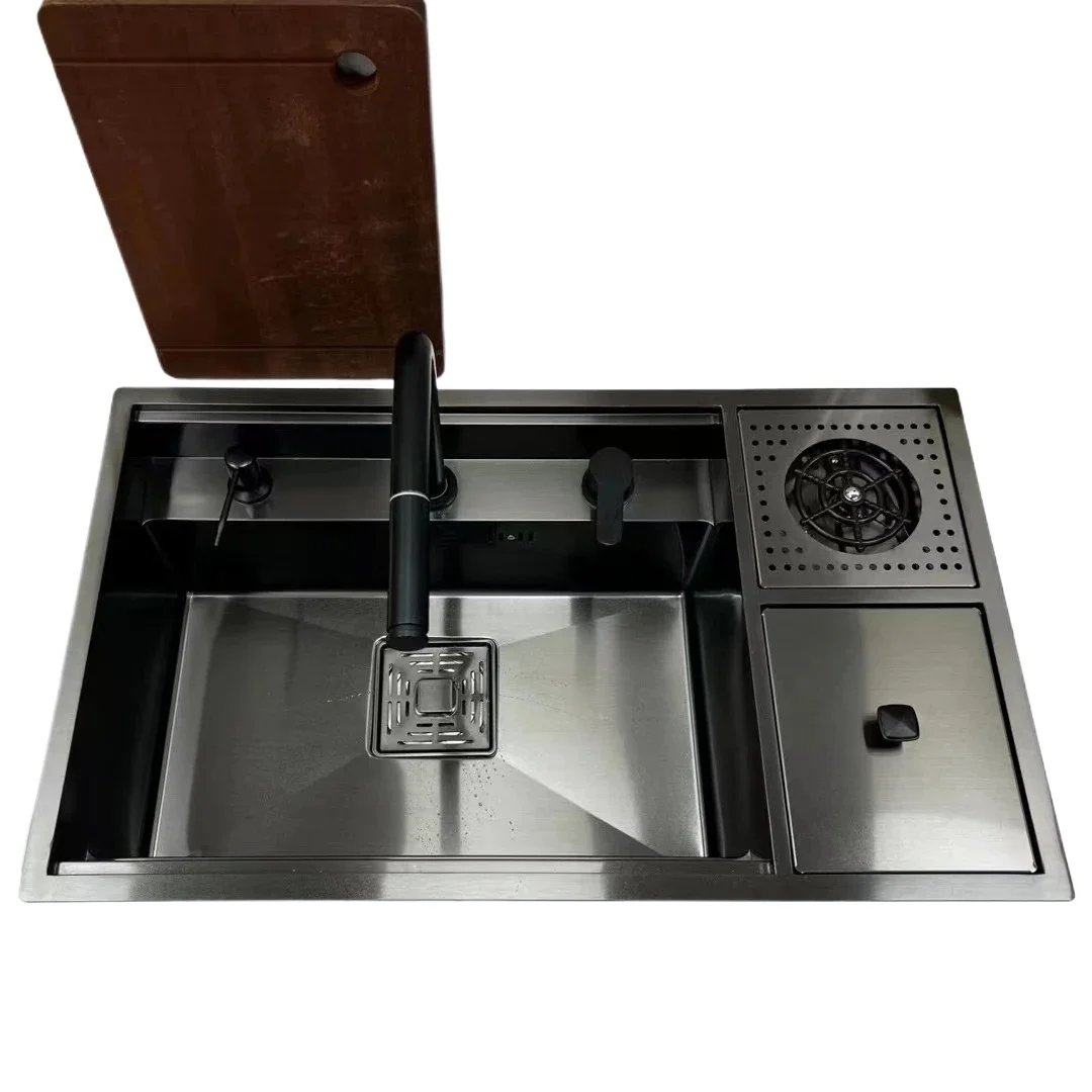 304 Stainless Steel Concealed Dishwasher Multi-function Large Single-slot Ladder Kitchen Sink