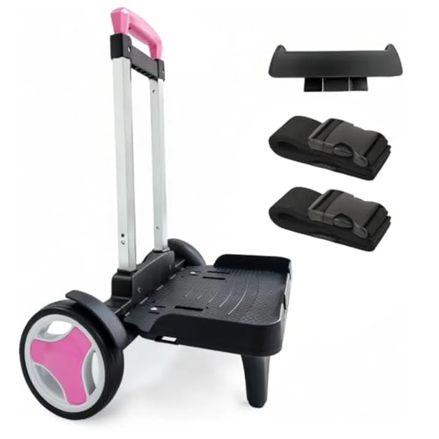 

Backpack Trolley Cart with Stair-Climbing Wheels Foldable Aluminum Frame, Adjustable Handle and 77 lbs Capacity Quiet Large Whe