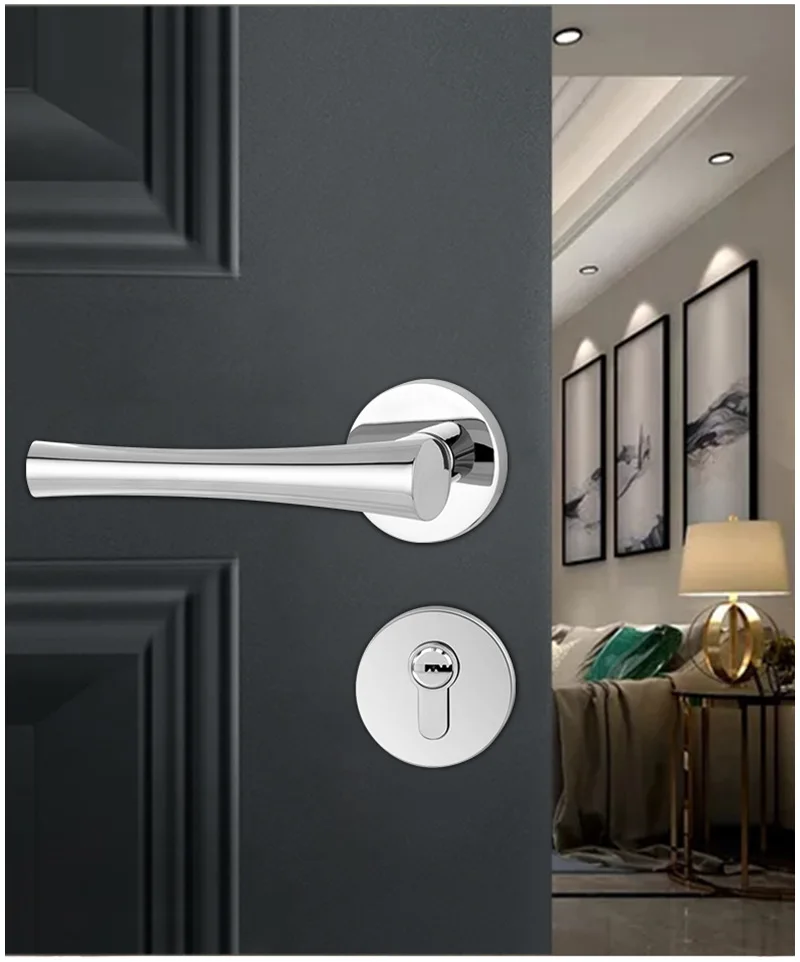 Liwang bedroom door lock, indoor wooden door, split, simple, silent, magnetic lock, light luxury door, handle, universal type