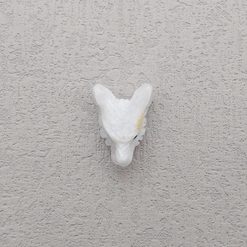 Natural Agate 20mm Hand Carved Wolf Head Pendant Bead ,Semi-precious Stone Fashion Jewelry Necklace Accessories