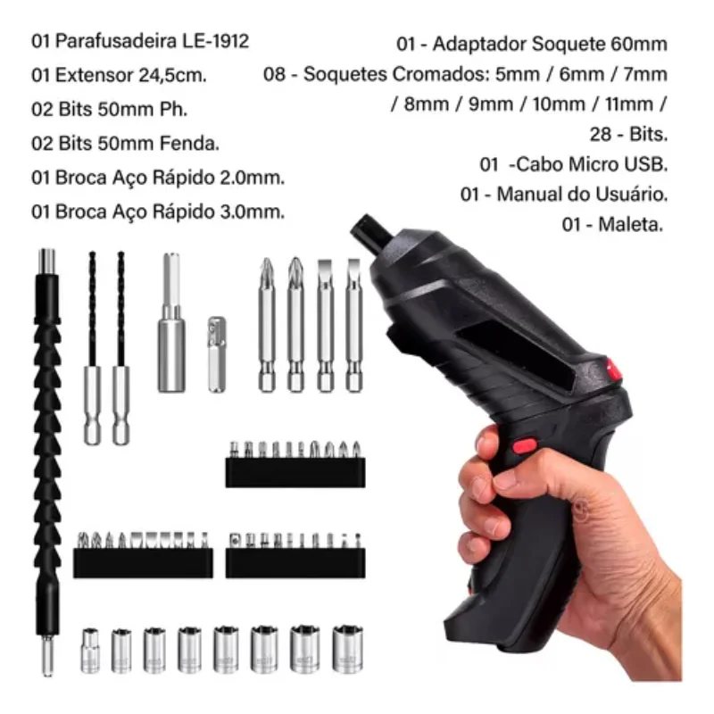 Game 47 Piece 3.6V Qualidad Tools Screwdrivers