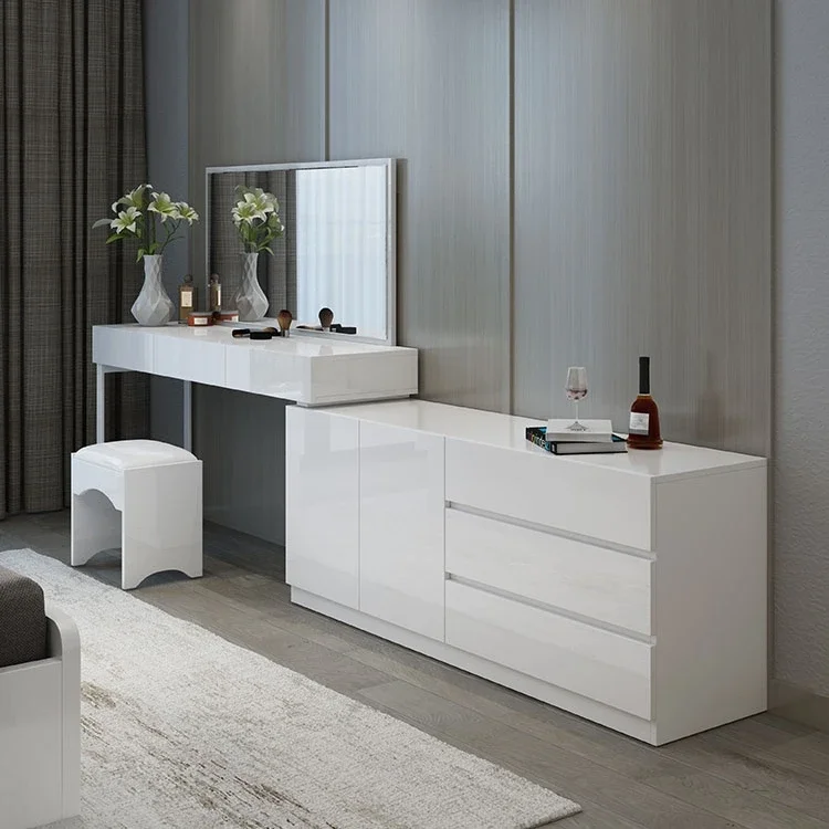 

AS bedroom furniture dressers 6 drawers storage dressing cabinet Nordic computer desk Console table with mirror for makeup table
