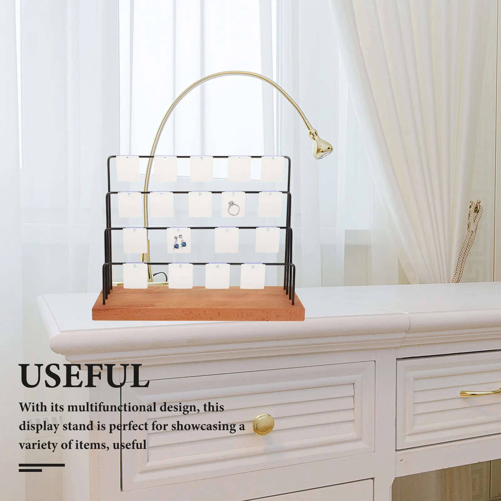 

1 Set Earring Display Stand Wood Jewelry Rack Organizer For Retail Store Home Live Streaming Earring Holder Jewelry Display