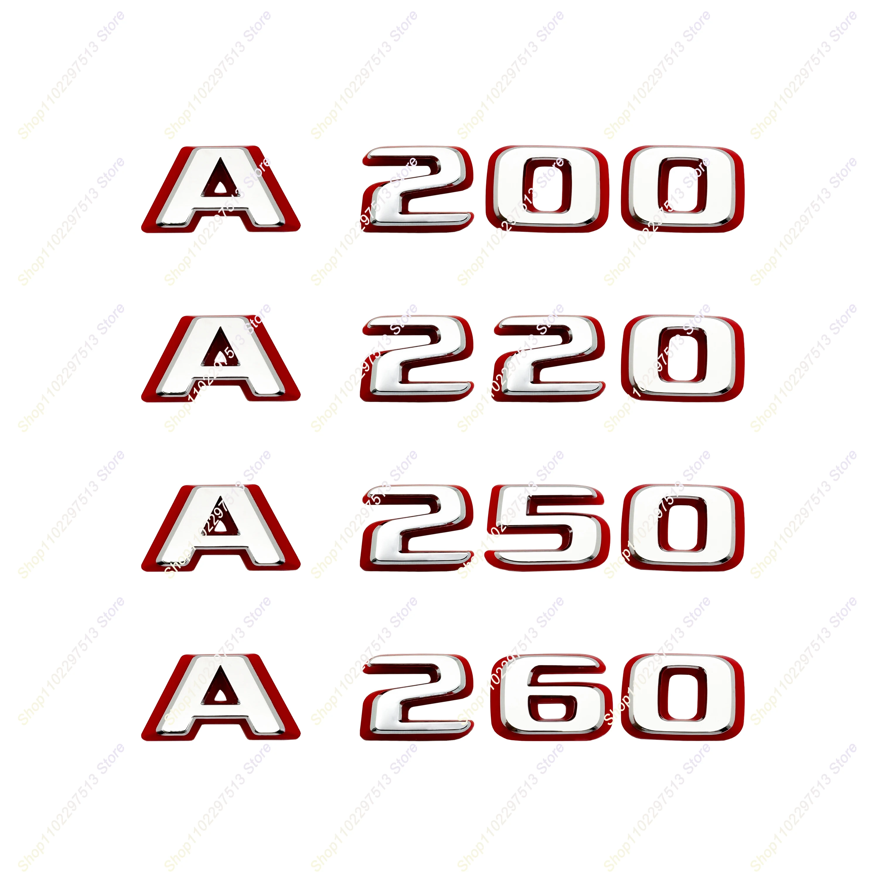 ABS Two Tone Letters Numbers Car Rear Emblem Trunk Badge Sticker for A Class W176 W177 Series A200 A220 A250 A260 4MATIC