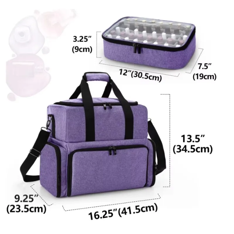 Portable Nail Lamp Storage Case Holds 80 Bottles Nail Polish Organizer Bag Travel Nail Polish Holder for Manicure Set