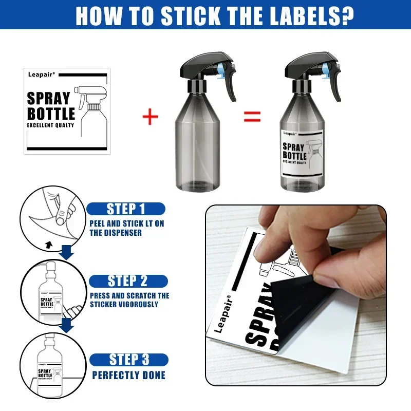 1/2 قطعة 300 مللي زجاجات رذاذ الرذاذ مع تسميات المحمولة الزناد رذاذ مضخة ل البستنة نبات زهرة سقي الشعر تصفيف الشعر #6