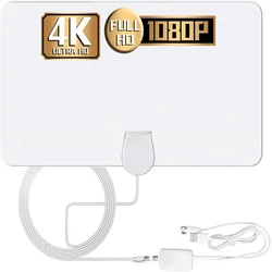 Mini antena de TV Digital de alta definición, blanca, HDTV europea y americana, DVB-T2