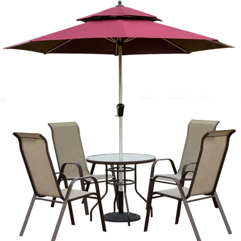 Outdoor leisure central column umbrella sun umbrella courtyard open-air outside sunshade water bar advertising neutral umbrella