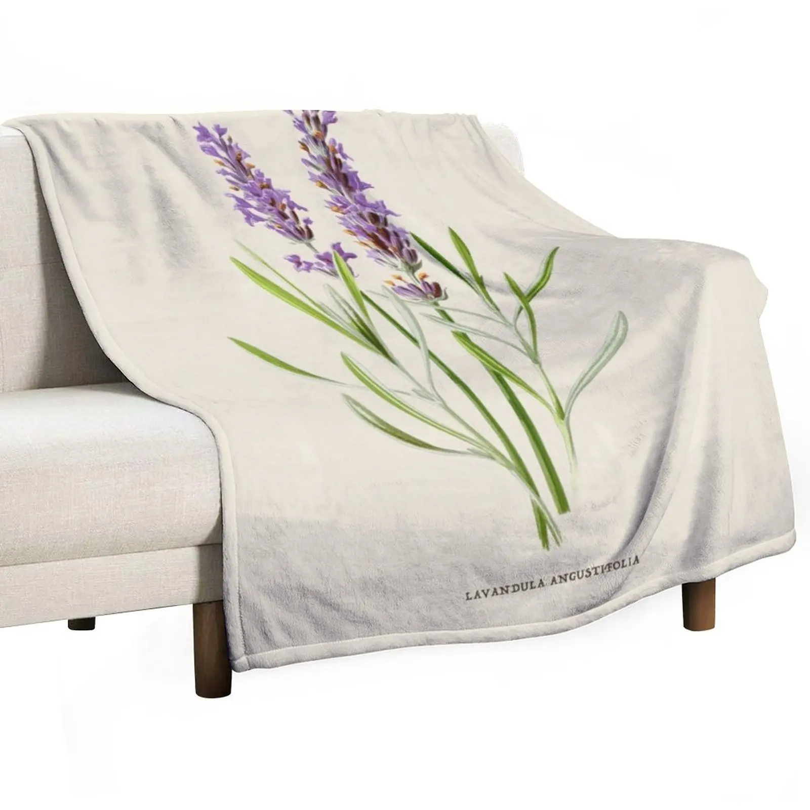 

Lavender Antique Botanical Illustration Throw Blanket Polar Weighted Flannel Fabric Blankets