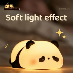 2025 LED Night Lights Cute Sheep Panda Duck Silicone Lamp USB Rechargeable Timing Bedside Decor Kids nightlight Birthday Gift