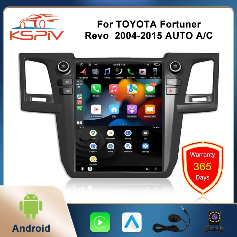 

KSPIV Android 12.1Inch Tesla Style Screen Car Radio for Toyota Fortuner/Revo 2004-2015 Carplay Android Auto Wifi GPS Head Unit