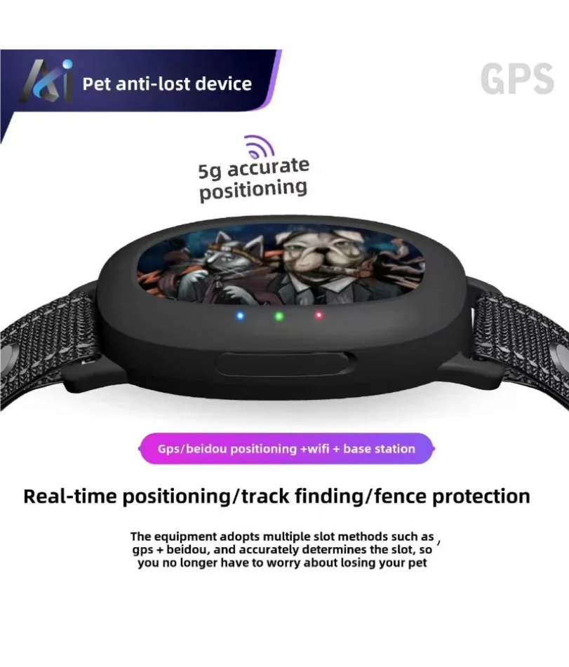 Real-Time GPS Pet Tracker Collar - Geo-Fence Anti-Lost Device, IP67 Waterproof, 30-Day Battery for Dogs & Cats