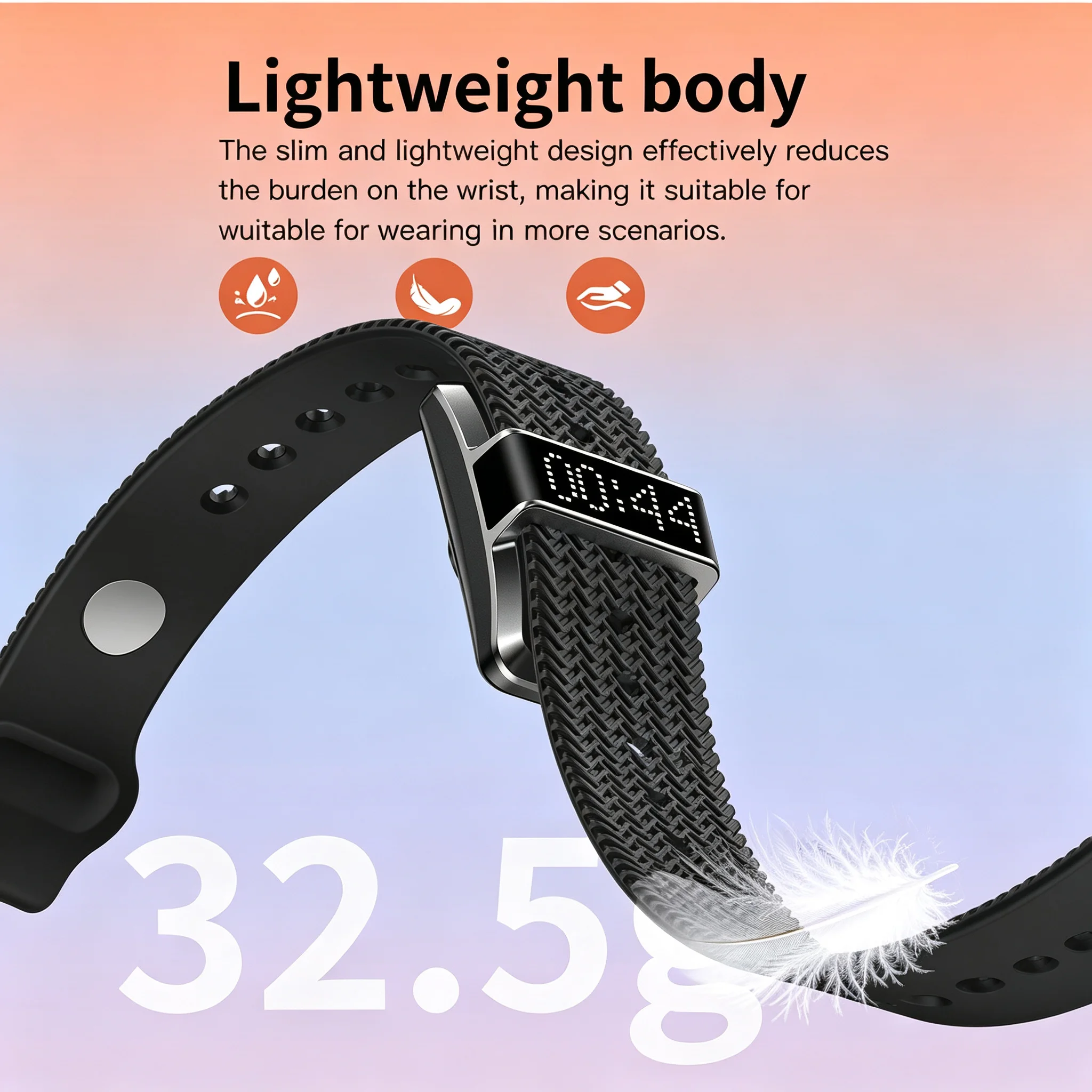 Fashion Smart Watch Bracelet Lightweight Body Waterproof Sports Band Heart Rate Sleep Health Monitoring For Android iOS