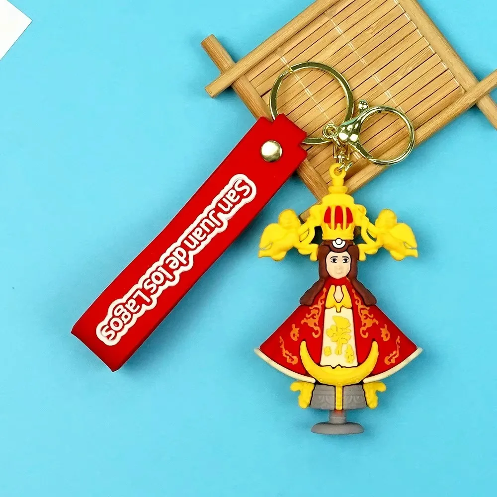 جديد لطيف دمية يسوع كيرينغ ماتريوشكا دمية مريم العذراء سيارة مفتاح سلسلة سيليكون يسوع أنيمي المفاتيح هدايا عيد