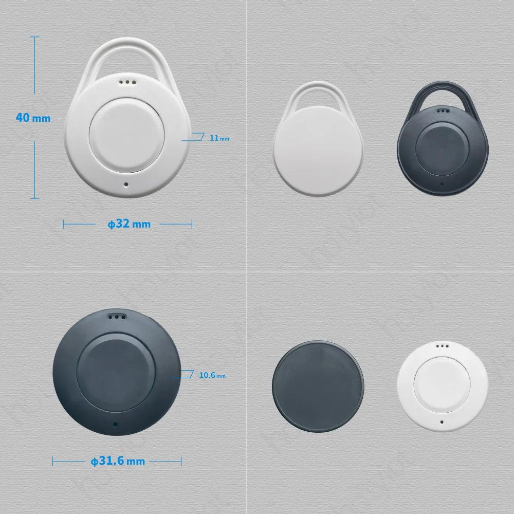 Accéléromètre à étiquette de balise Eddystone, température, humidité, Bluetooth 5.0, faible consommation, technologie ble iBecopropriété, LIS2DH12, SHT40, nRF52810
