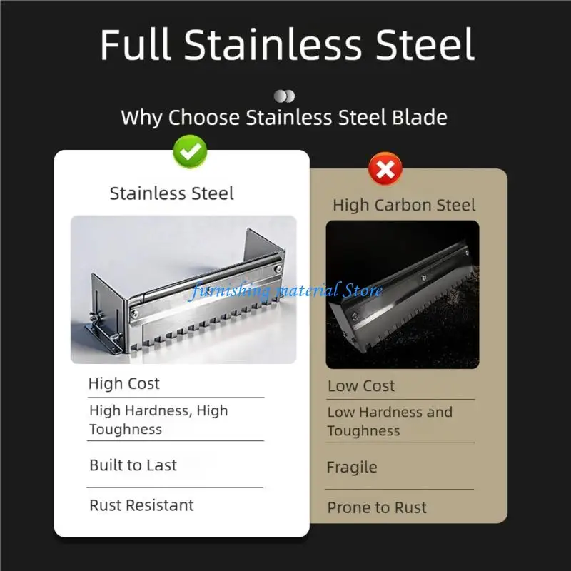 

Y5GD Tile Tool Stainless Steel Adjustable Notched Trowel for Tiling Installation