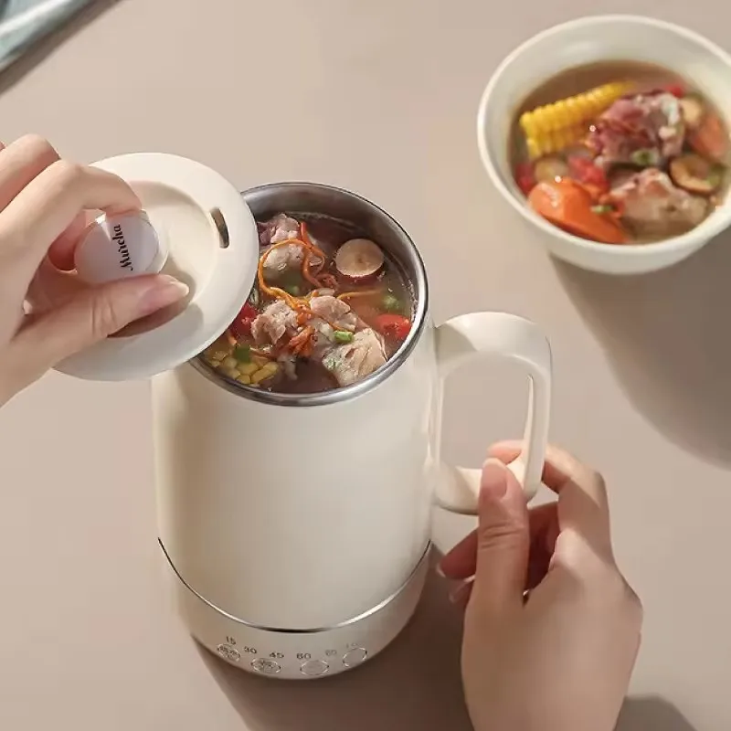 

600ml Health Pot Portable Mini Electric Kettle Temperature Control 304 Stainless Steel Teapot Multifunctional Stew Boil Cup
