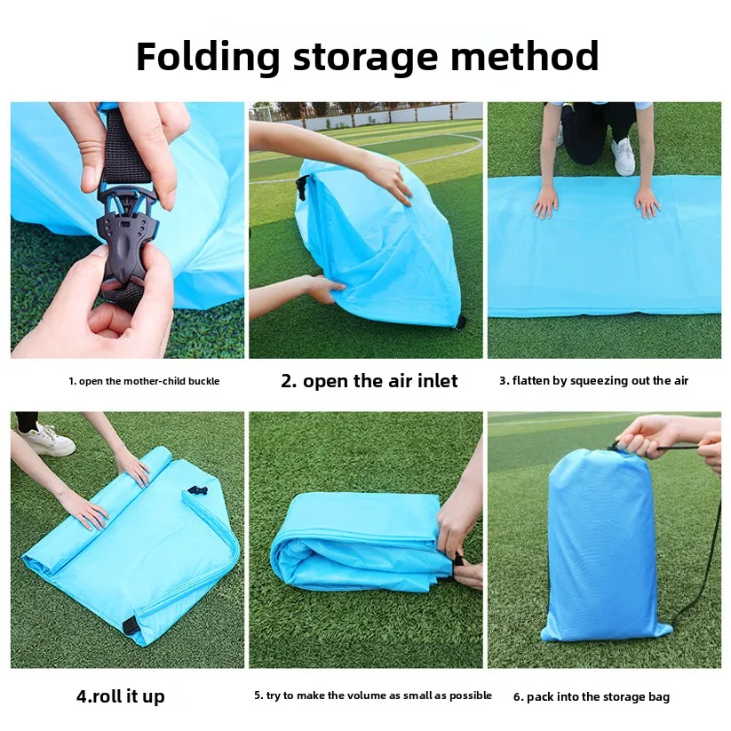 Outdoor Portable Lazy Person With Pillow, Inflatable Sofa, Water Beach, Grassland, Park, Air Bed, Foldable Sleeping Bag view 5