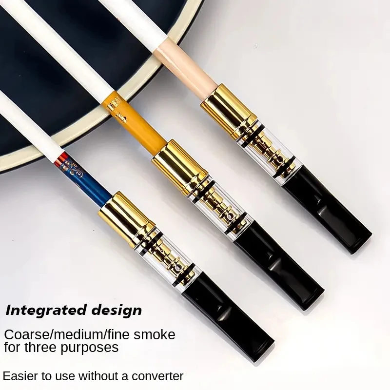 Men's circulating washable coarse, medium and fine three-purpose smoking filter cigarette holder filter pipe