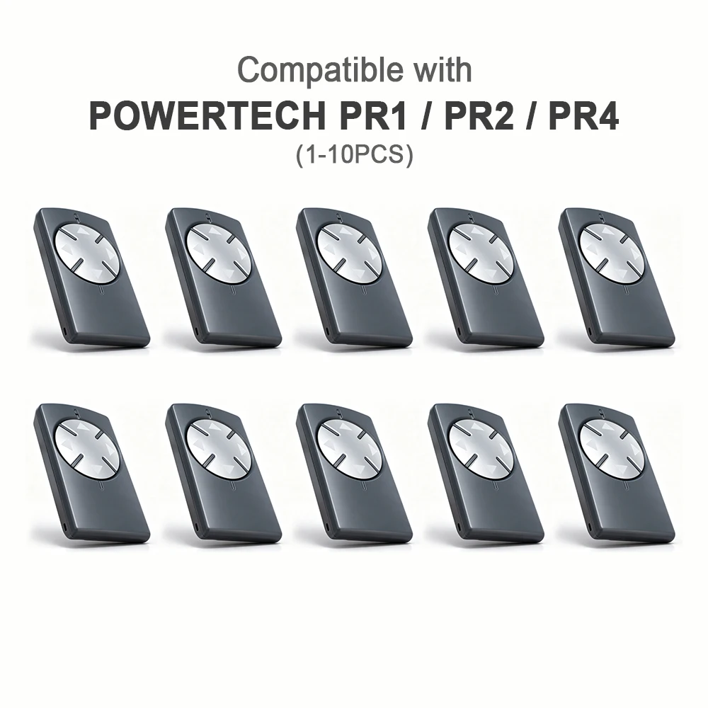 Garage Remote Control Compatible with POWERTECH PR1 PR2 PR4 433.92MHz Rolling Code Gate Opener Handheld Transmitter 4 Buttons
