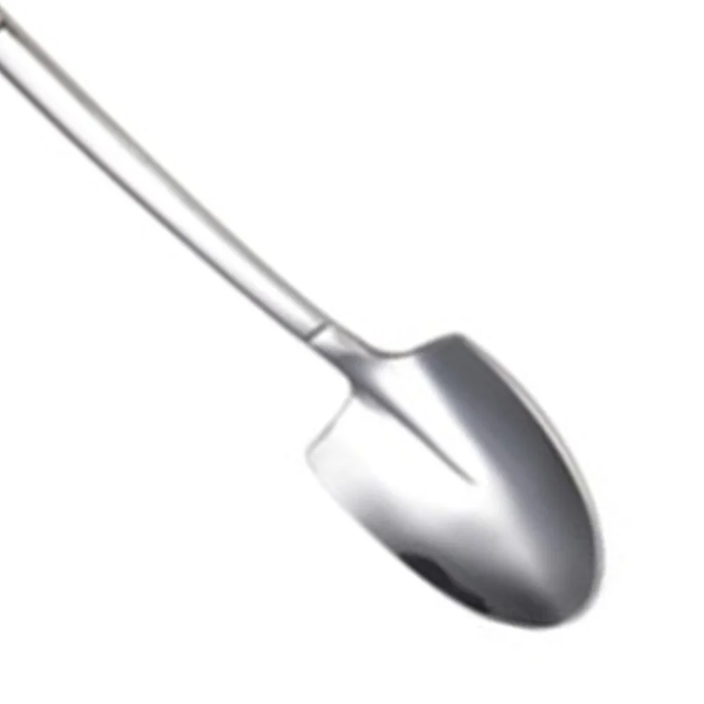 4Pcs Rustless Steel Shovel Spoon Smooth Ergonomic Handle Ice Cream Spoon Burr Free Practical Shovel Shape Spoon Cafe Dessert