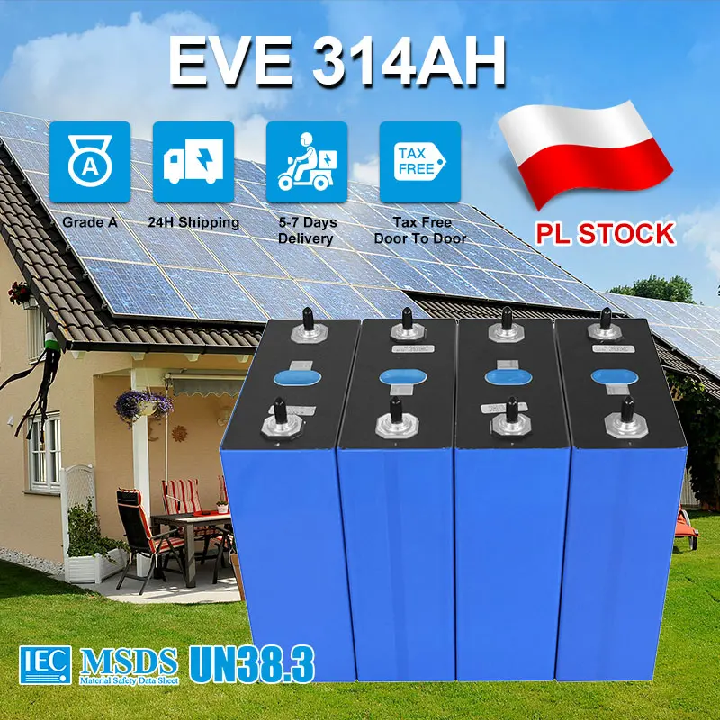 

Poland EVE314AH Grade A+ Lifepo4 8000 Cycles 12V 24V 48V MB31 Battery Pack Rechargeable Batteries RV EV Solar Energy storage