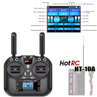 Hotrc Hotrc HT-10A HT10A 2.4Ghz 10CH Remote Controller F-10A F10A Receiver For RC Aircraft Vehicle Boat Drone Accessories Parts