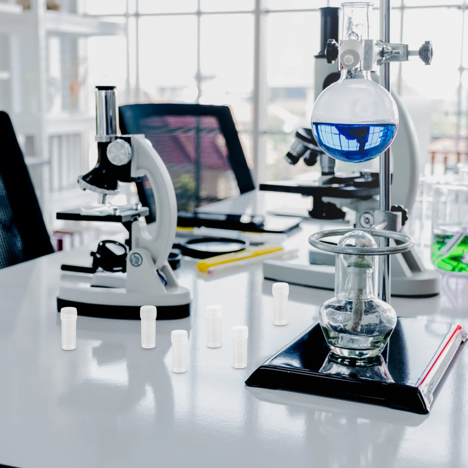 

60pcs 5Ml Plastic Screw Cap Tubes For Lab Testing Sample Storage Centrifuge Vials Transparent Conical Bottom Laboratory Test