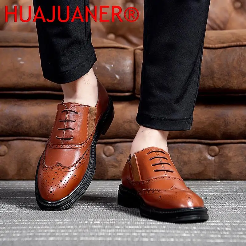 

Men Office Shoes Classic Oxford Shoes For Men Fashion Italian Printed Shoes Brand Casual Leather Shoes Classic Platform Shoes