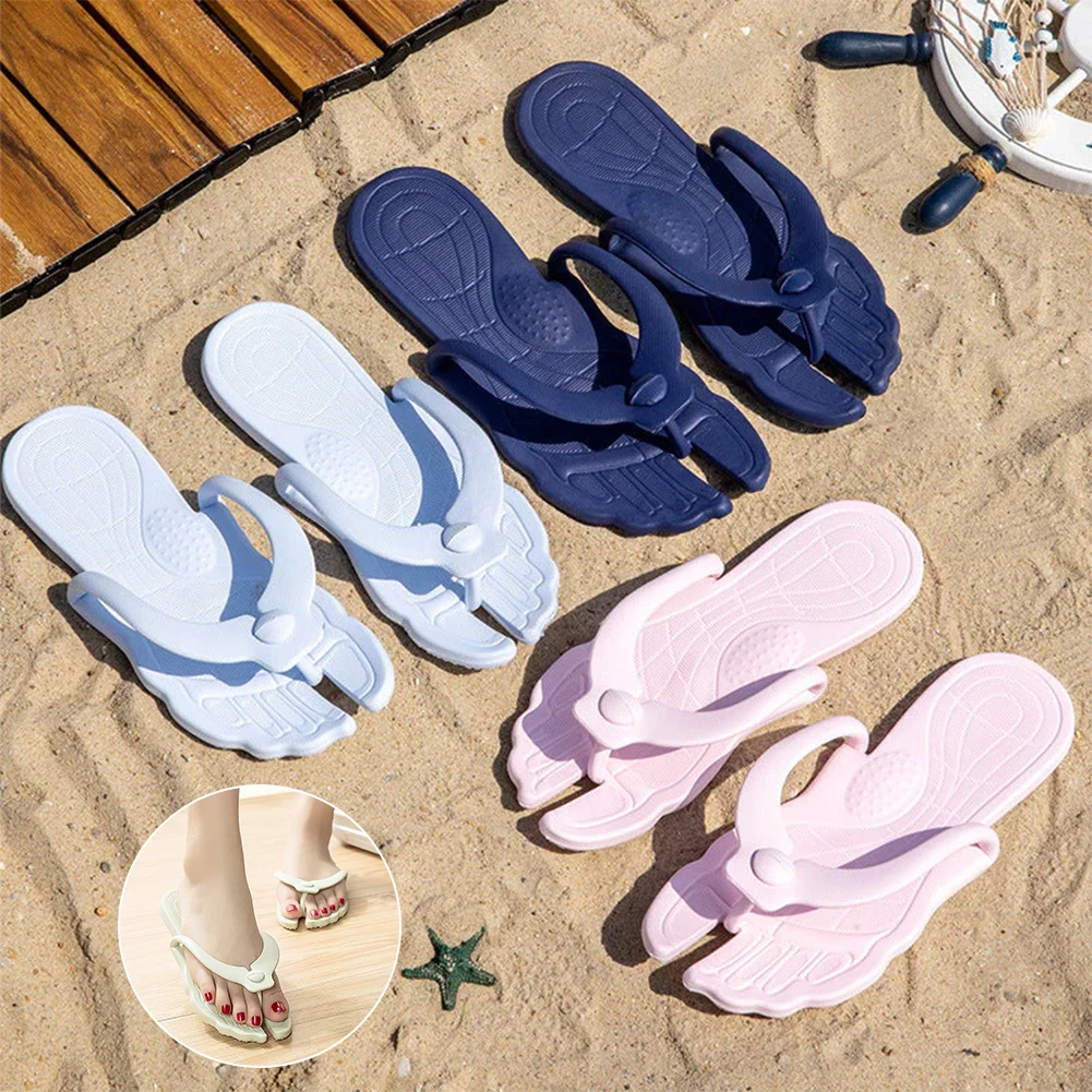 Travel Slippers Skidproof Flat Bottomed Summer Folding Sandals Portable Home Flick Flops Beach Light Female Male Shower Shoes