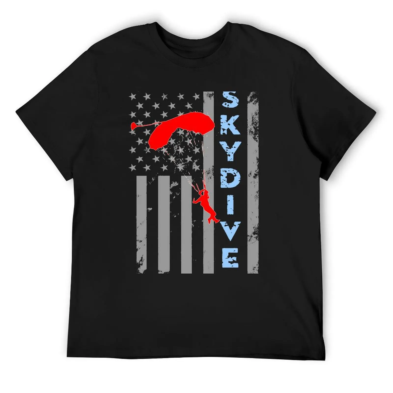 Skydiver Flag. T-Shirt graphic t shirts quick-drying vintage clothes graphics Men's clothing