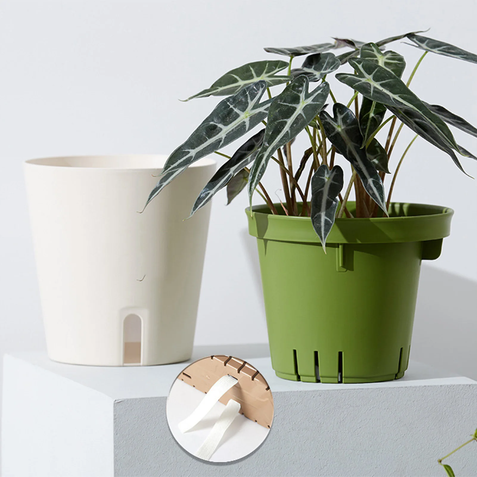 Resin Self Watering Planter Flower Pot Window Gardening Box Decorative Planter Pot for Indoor and Outdoor Gardening