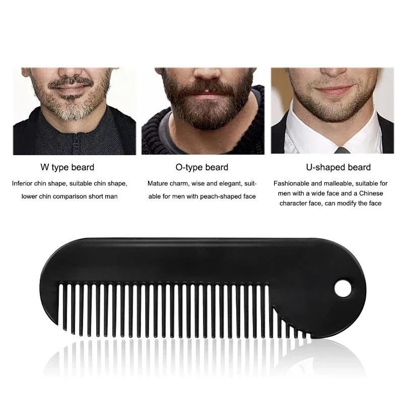 Mini Pocket Beard Comb Metal Men\'s Shaving Brush Portable Facial Hair Grooming Trimming Tools Travel Household Mustache Combs