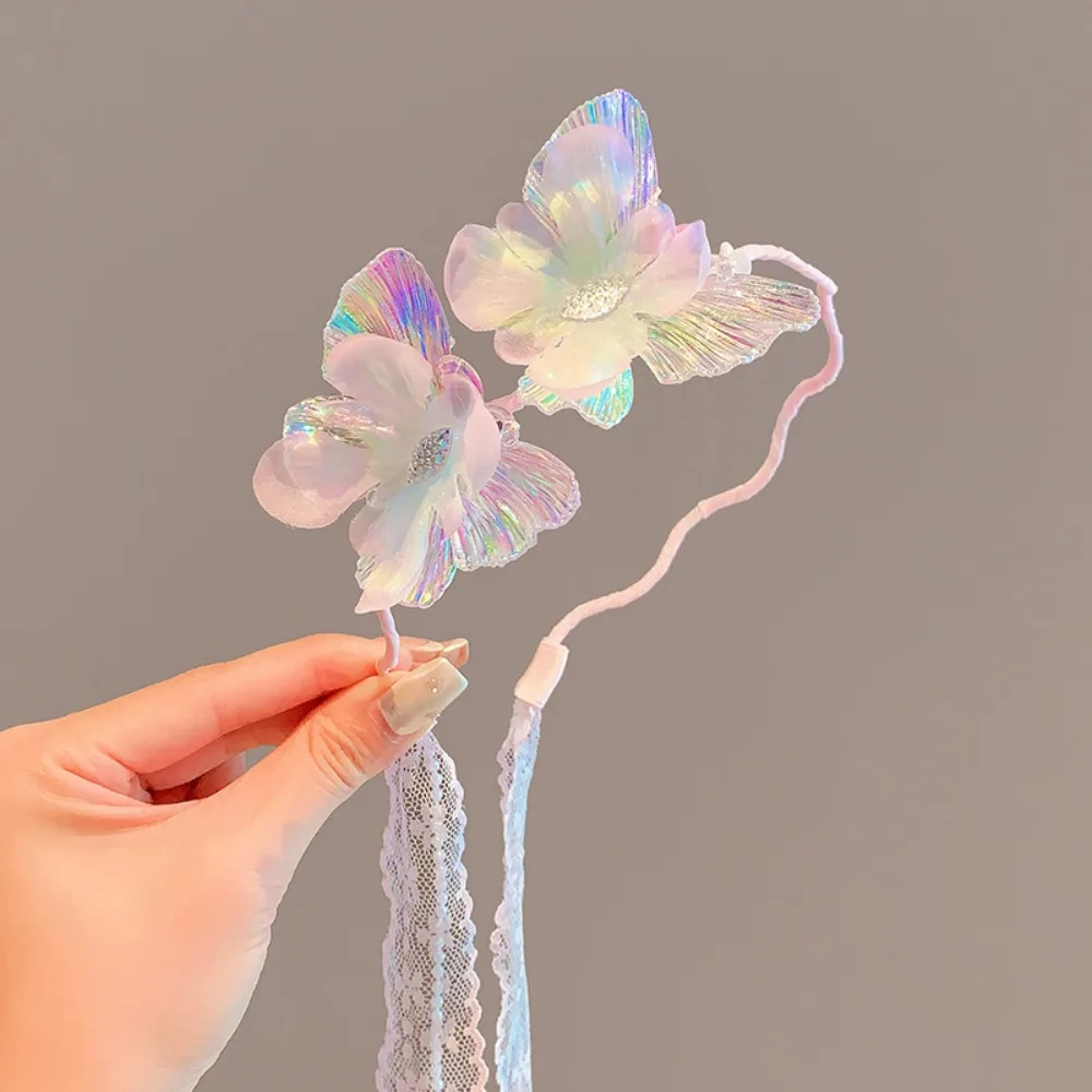 

Elegant Butterfly Ribbon Hairbands Korean Cute Princess Hair Hoop Flower Sweet Children Headband for Girls