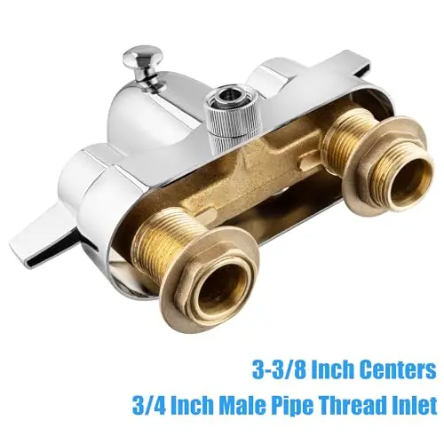 

Chrome Vintage-Style Clawfoot Tub Faucet With Diverter, 3-3/8 Inch Centers, 3/4 Inch MIP Inlet