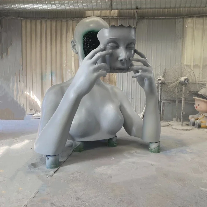 Figure mask background wall decoration fiberglass sculpture bar KTV shopping mall exhibition hall ornament