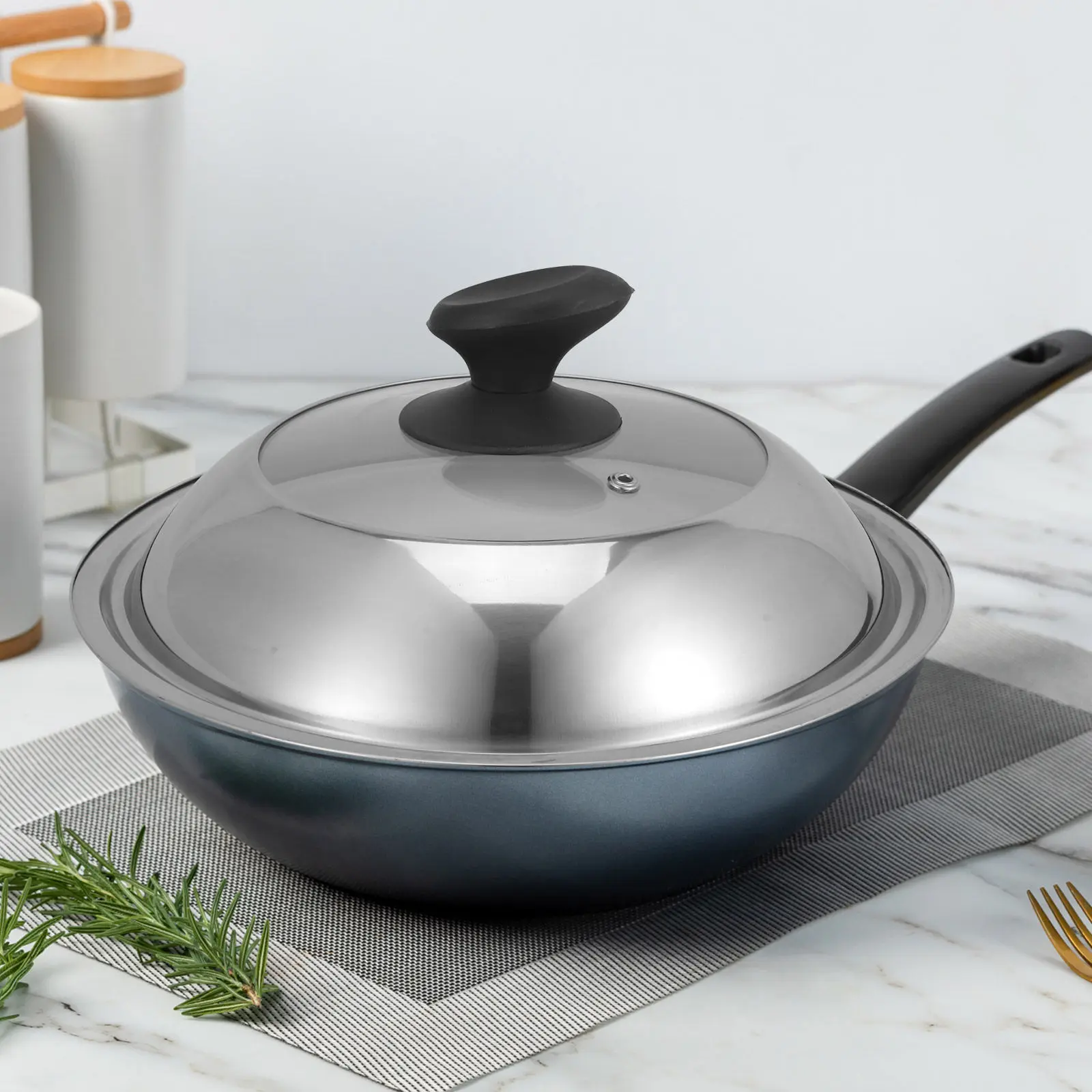Universal Stainless Steel Pot Lid with Clear Glass Center for Frying Pan Saucepan Cookware Heavy Duty Tight Seal Heat Resistant