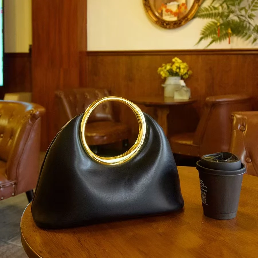 2026 Luxury Women Elegant Handbag Purse With Metal Loop