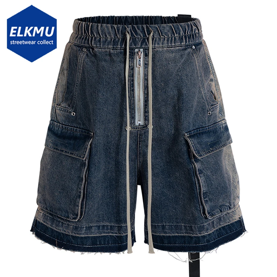 

Винтажные джинсовые шорты с боковым карманом, мешковатые джинсовые шорты, летняя уличная одежда, большие шорты в стиле Харадзюку в стиле хип-хоп
