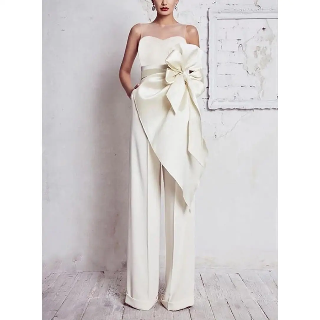 

Женский облегающий комбинезон с открытыми плечами, поясом и узором в виде лотоса, летний модный повседневный этнический наряд