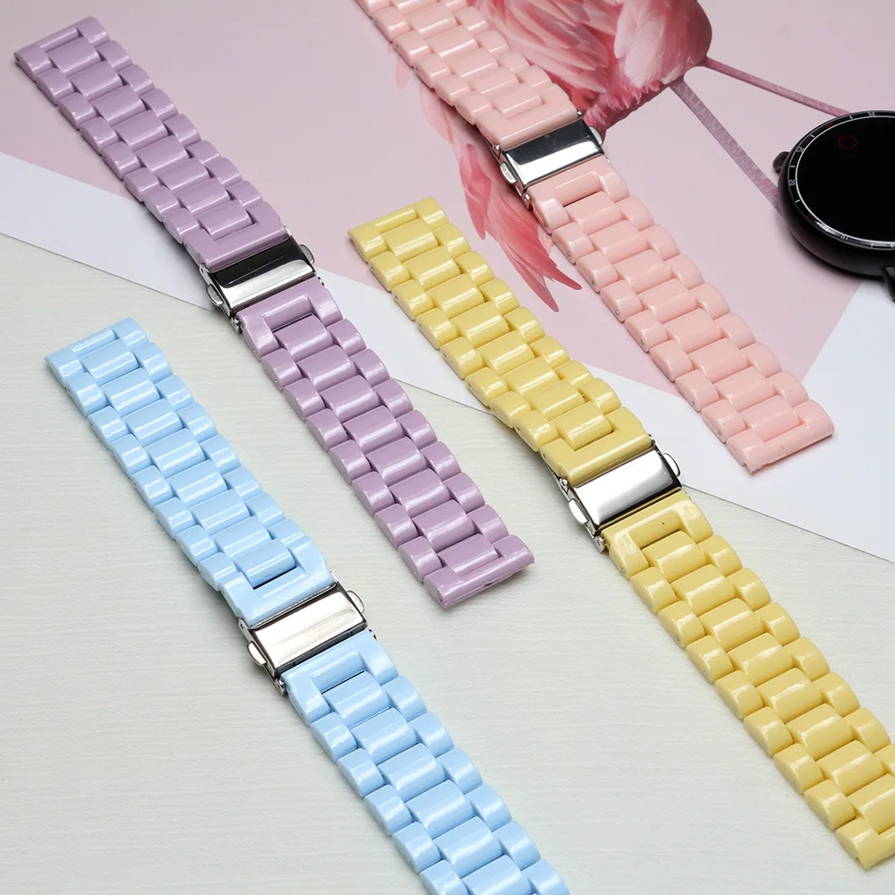 Strap 20mm Watch Band for Amazfit GTS/GTS2/ GTS 3/GTS 2e/GTS 2 mini/Bip U Pro/Bip Lite/Bip S/ Galaxy Watch 4 5 Watchband Acrylic