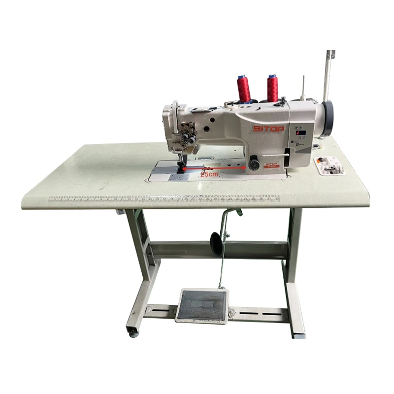 

Промышленная плоскошовная швейная машина с одной и двумя иглами, прямым приводом, унисонной подачей и челночным стежком для кожи