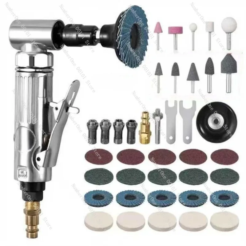 Pneumatic tool 90 degree multi grinding head combination carving and polishing machine and elbow grinder