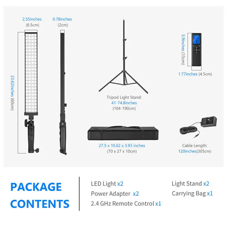 CYKE Video Studio Light Photography Handheld RGB LED Light Stick with Tripod for Live Streaming