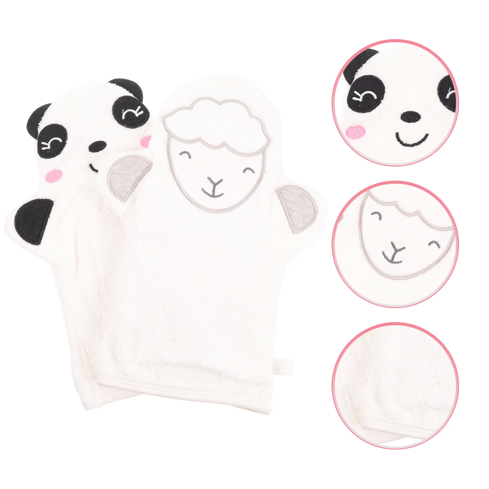 

2Pcs Kids Bath Gloves Cartoon Exfoliating Shower Mitt Soft Skin Scrubbing Bath Accessories Shower Mittens Bathing Mitts