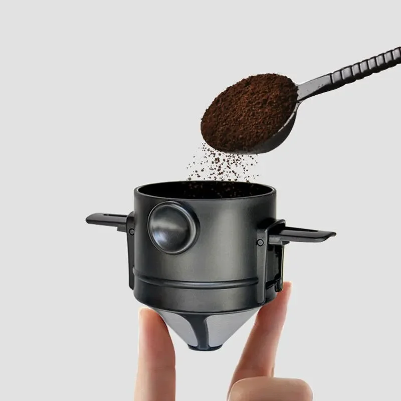 

Collapsible Coffee Filter Portable Stainless Steel Drip Coffee Tea Holder Funnel Basket Reusable Tea Pot Holder Coffee Dripper