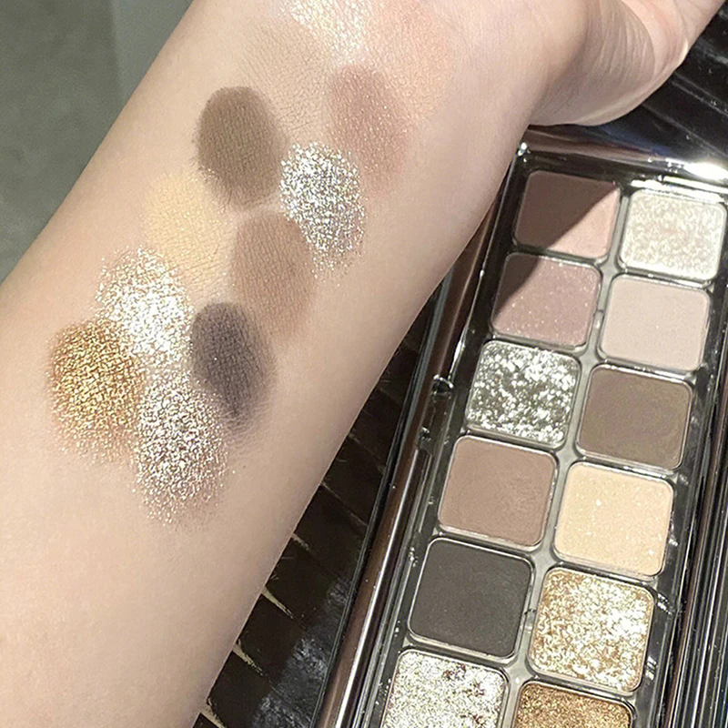 DIKALU Glitter oogschaduwpalet voor glanzende modieuze oogmake-up Cementkleur Langdurig oogschaduwpalet Cosmetisch