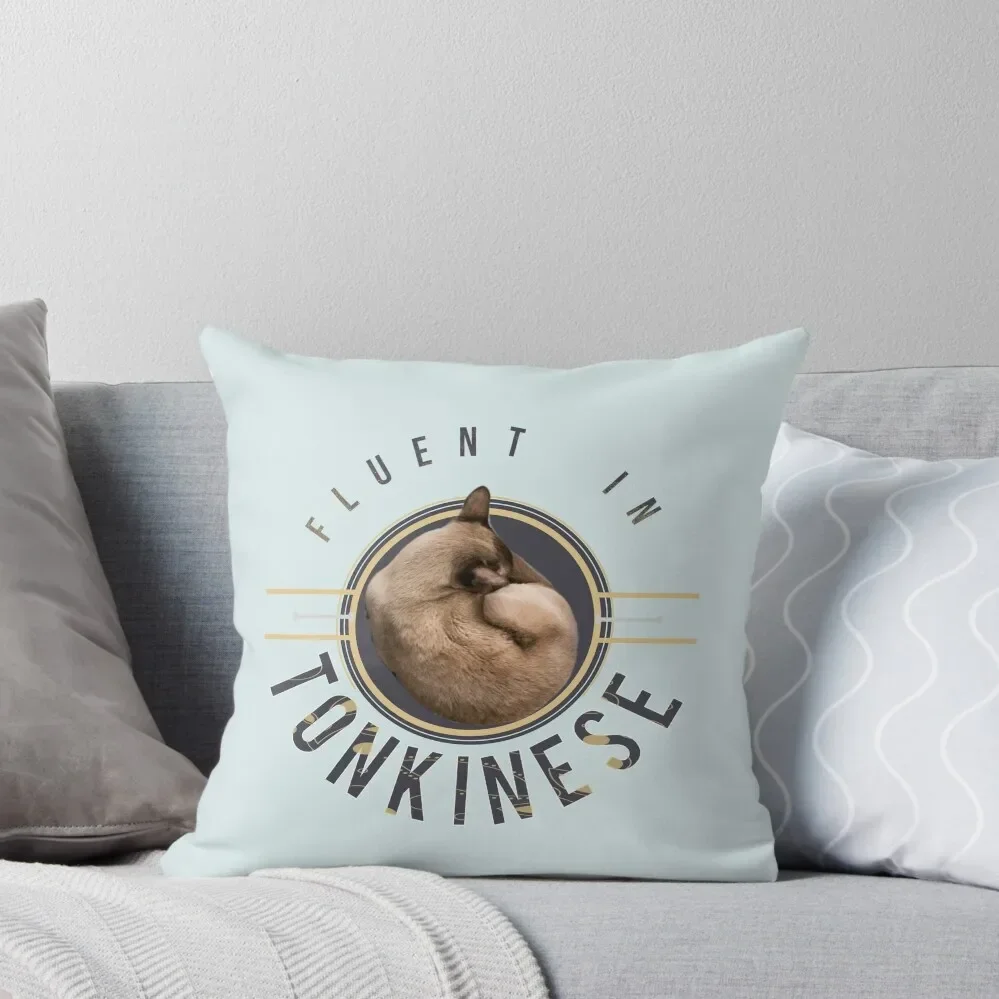 

Fluent in Tonkinese curled up Throw Pillow Cushion Cover Set Covers For Sofas pillow